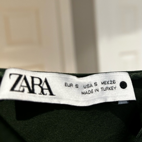 Zara Green Satin Effect Slip Draped Lingerie Style Dress Size S Small - Picture 10 of 10